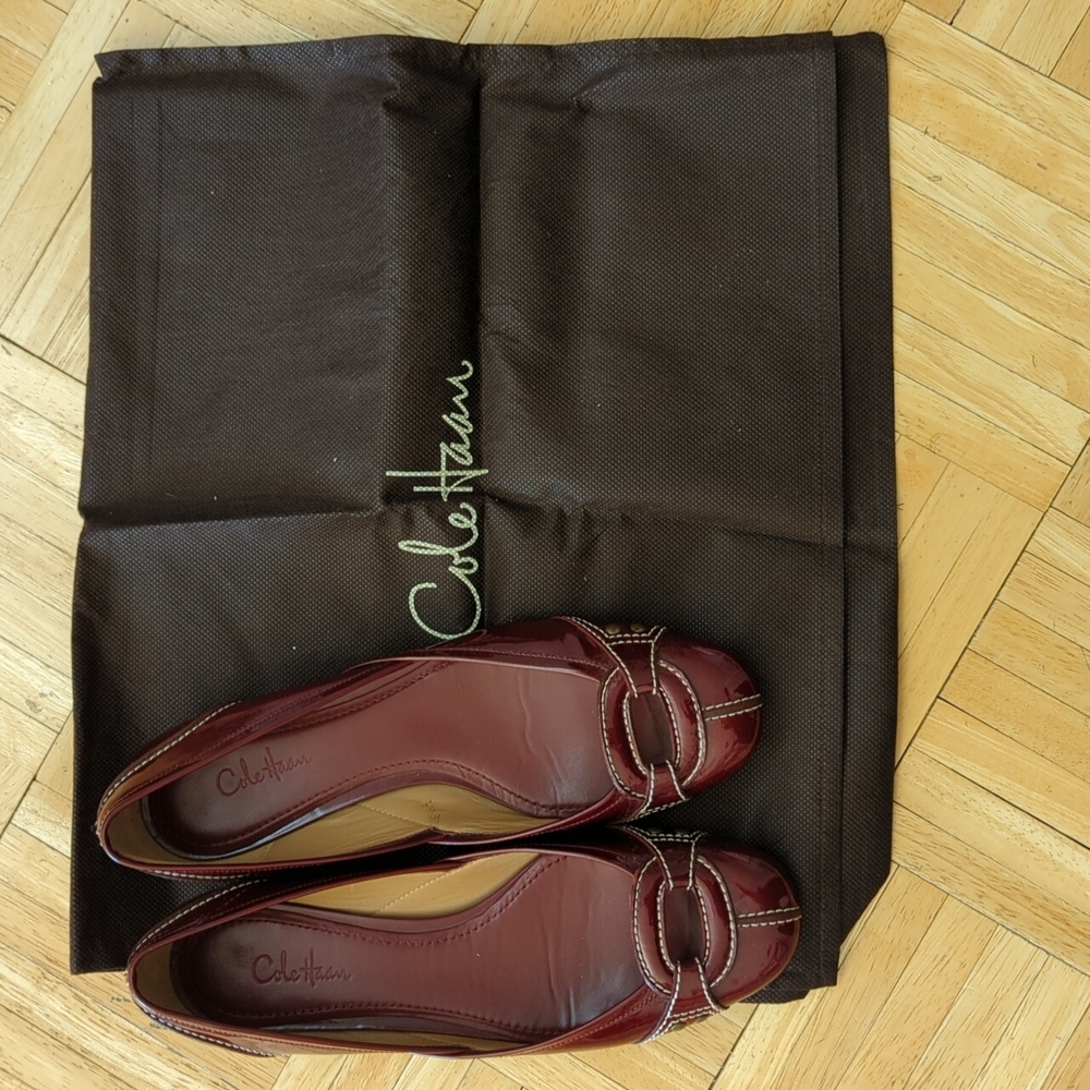 Cole Haan red patent leather flats
